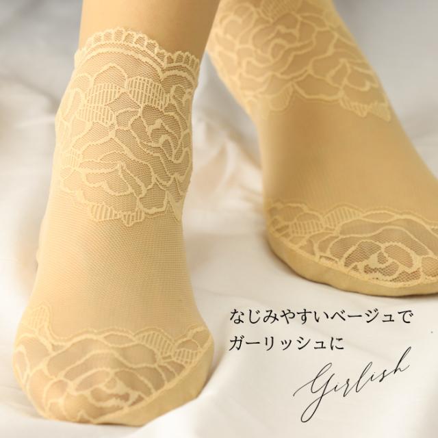 シースルーレーシーアンクルソックス