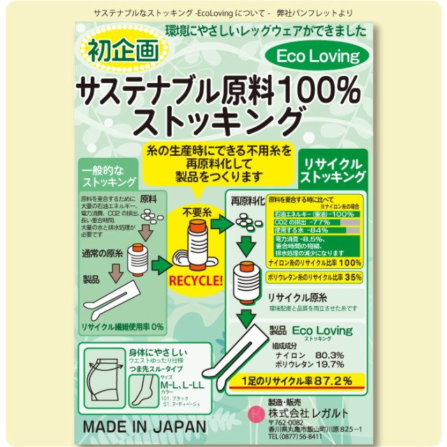 100%リサイクル素材 レディース ストッキング サステナブル パンスト