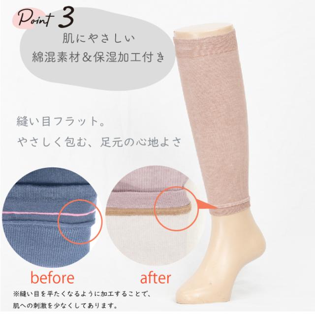 ムクミラク そふ圧サポーター　弱圧設計で履きやすい