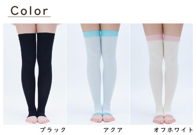 おやすみナイロンオーバーニーソックス　オープントゥ　着圧カルテ　メディックピエド
