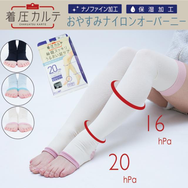 おやすみナイロンオーバーニーソックス　オープントゥ　着圧カルテ　メディックピエド