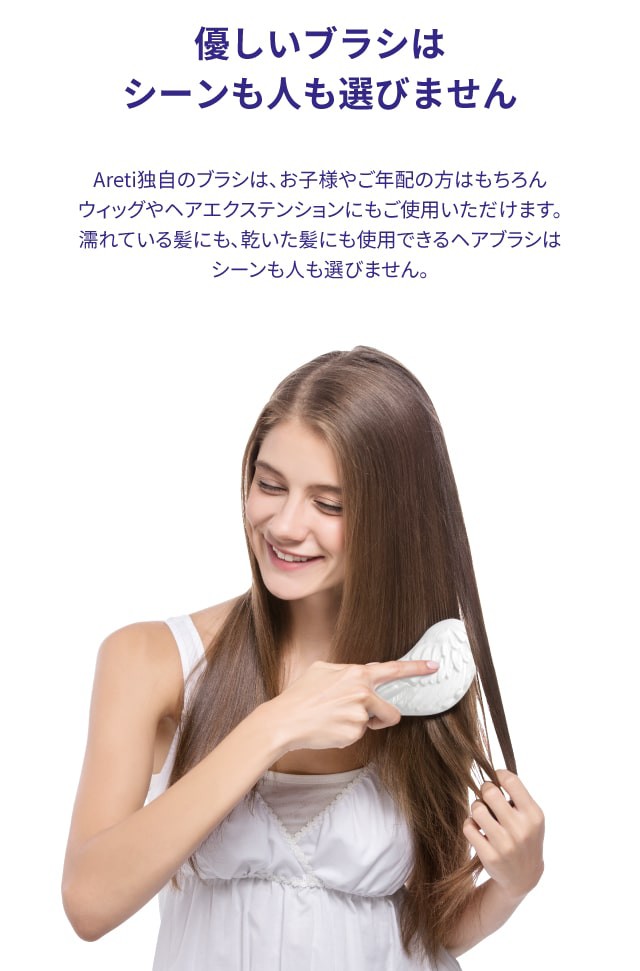 ヘアブラシ携帯用デタングル多層設計ブラシ絡まない美髪スカルプケアマッサージAreti(アレティ)a673IDG