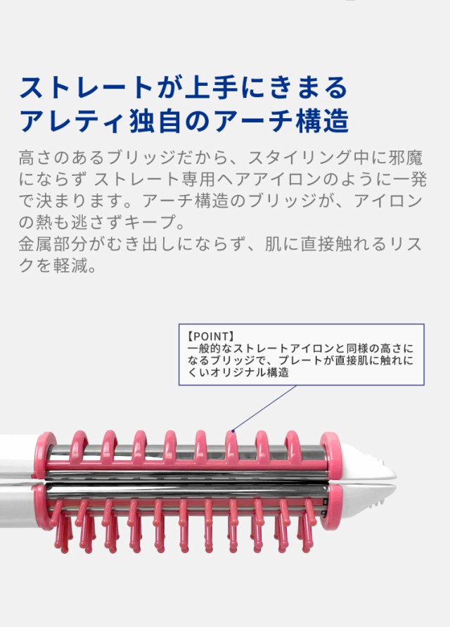 プロフェッショナルヘアアイロン3WAY（カールロールブラシストレート）マイナスイオンi38Areti(アレティ)i38BK/BL/PK海外対応
