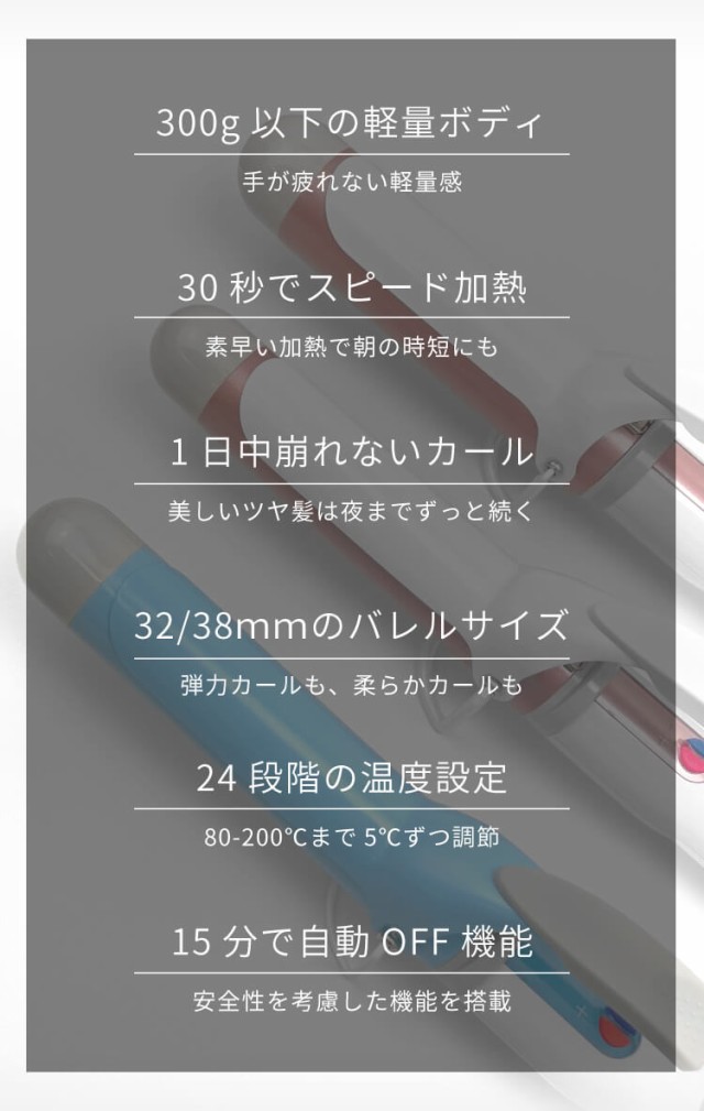 Areti アレティ 東京発メーカー 最大3年保証 32mm 38mmマイナスイオン カールアイロンコテ カール 高密度セラミックコーティング  i85B i8｜au PAY マーケット