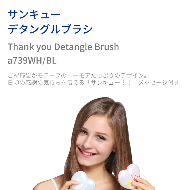 ヘアブラシ携帯用デタングルブラシサンキュー多層設計スカルプケアマッサージAreti(アレティ)739WH/BL