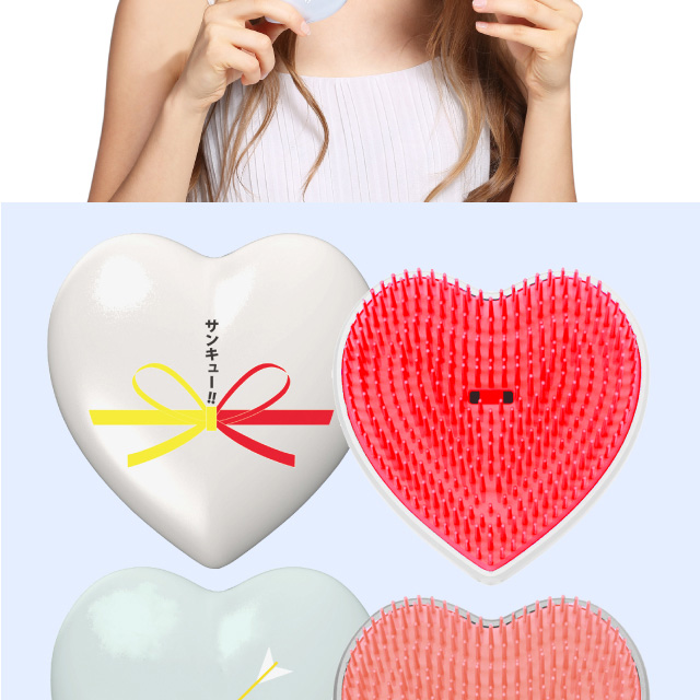 ヘアブラシ携帯用デタングルブラシサンキュー多層設計スカルプケアマッサージAreti(アレティ)739WH/BL