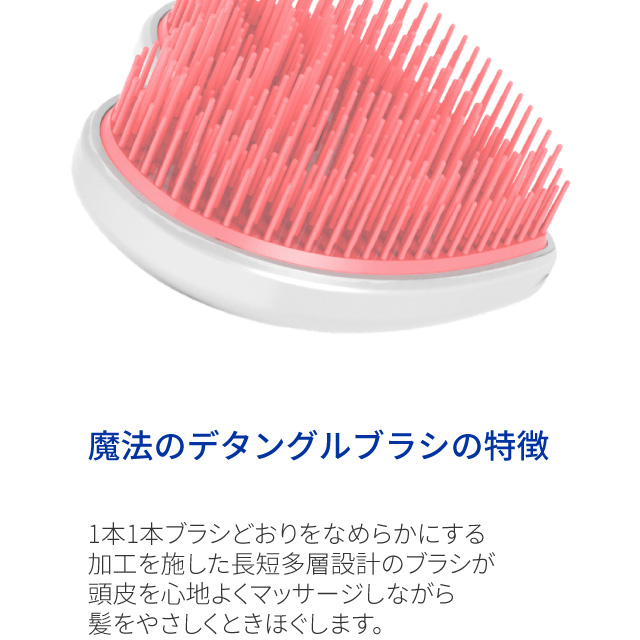 ヘアブラシ携帯用デタングルブラシサンキュー多層設計スカルプケアマッサージAreti(アレティ)739WH/BL