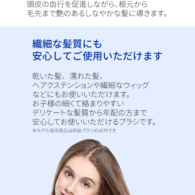 ヘアブラシ携帯用デタングルブラシサンキュー多層設計スカルプケアマッサージAreti(アレティ)739WH/BL