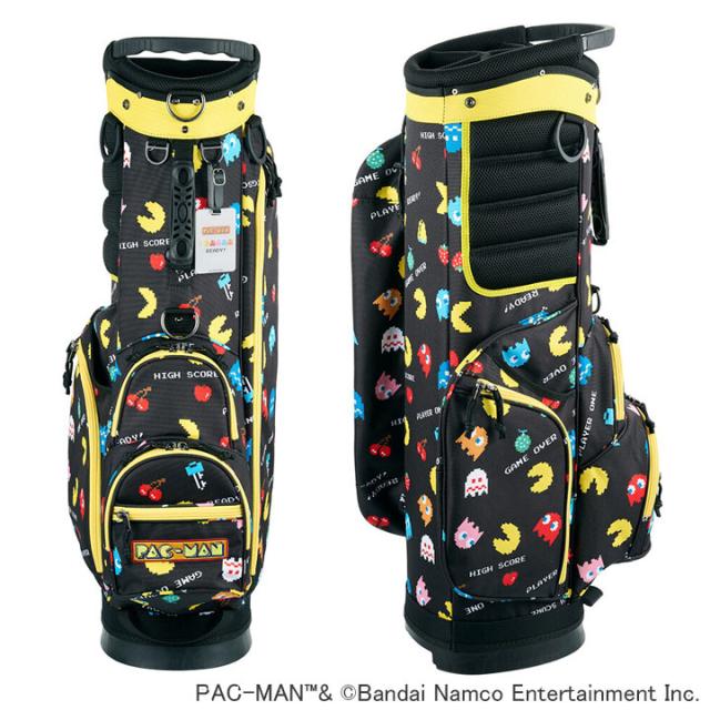 パックマン OCB0008 カートバッグ イエロー 9.5型 2.6kg スタンド式 5分割 47インチ対応 バンダイ ナムコ 公式 ゲーム キャラクター  PAC-MAN BANDAI NAMCO  ゴルフバッグ  カート式  キャディバッグ