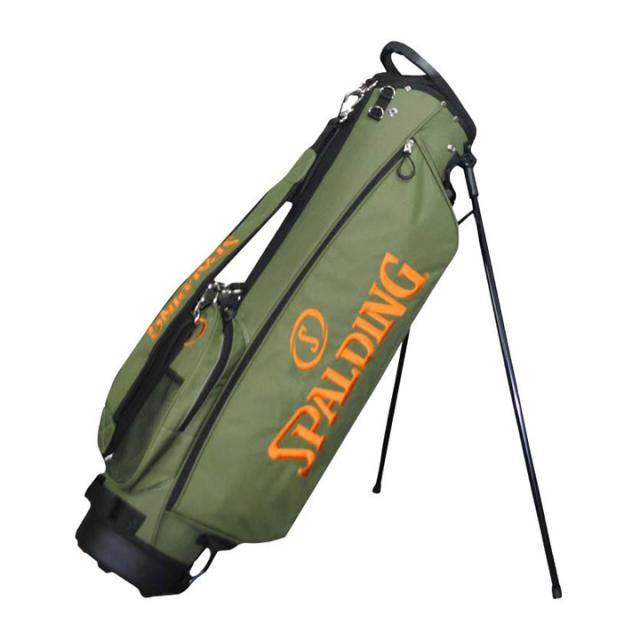 スポルディング 6.5型 キャディバッグ 超軽量 1.9kg SPCB-3469 (カーキ)  4分割 47インチ対応   Cart Bag  ゴルフバッグ  カート式 SPALDING レザックス  LEZAX