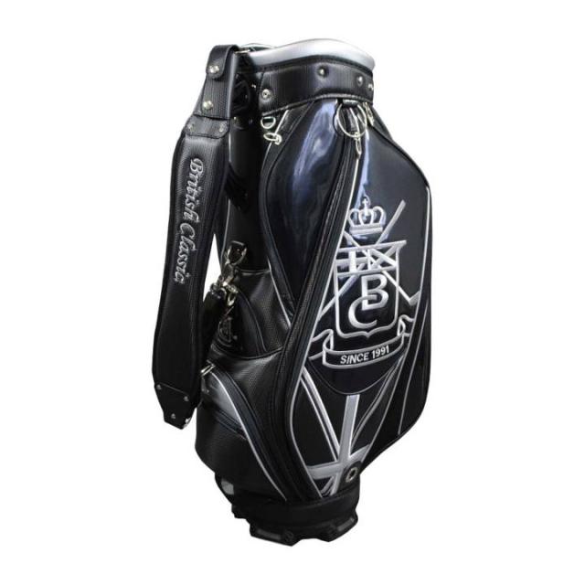 ブリティッシュクラシック BCCB-3460 キャディバッグ 9.5型 （ブラック/シルバー）4.5kg 47インチ ５分割 British Classic
