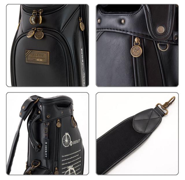 【2025モデル】シェリフ SFR-001CB レトロシリーズ キャディバッグ ブラック 9.5型 3.8kg カート型  100本限定 RETRO SERIES SHERIFF