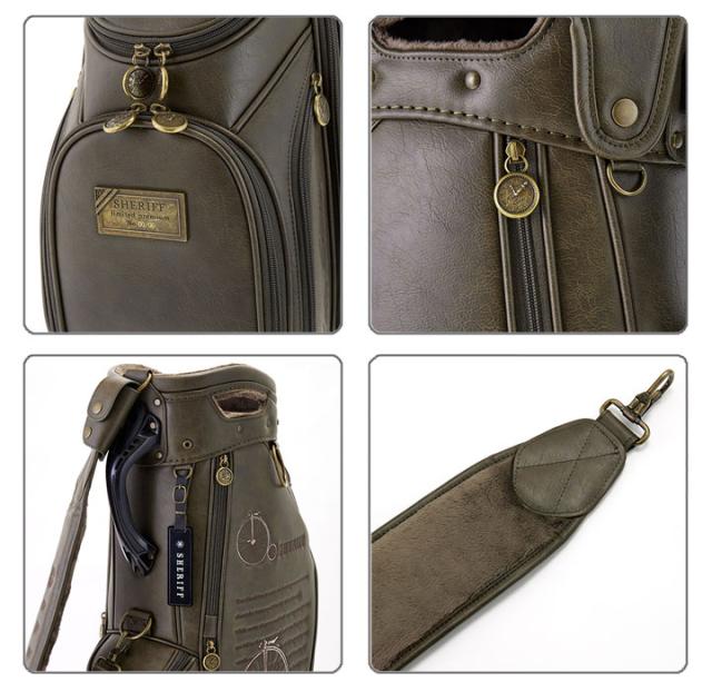 【2025モデル】シェリフ SFR-001CB レトロシリーズ キャディバッグ カーキ 9.5型 3.8kg カート型  100本限定 RETRO SERIES SHERIFF