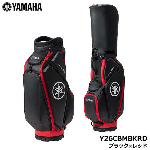 【2026モデル】ヤマハ Y26CBMBKRD ミドルサイズキャディバッグ ブラック×レッド  9.5型 47インチ対応 3.8kg YAMAHA 20p
