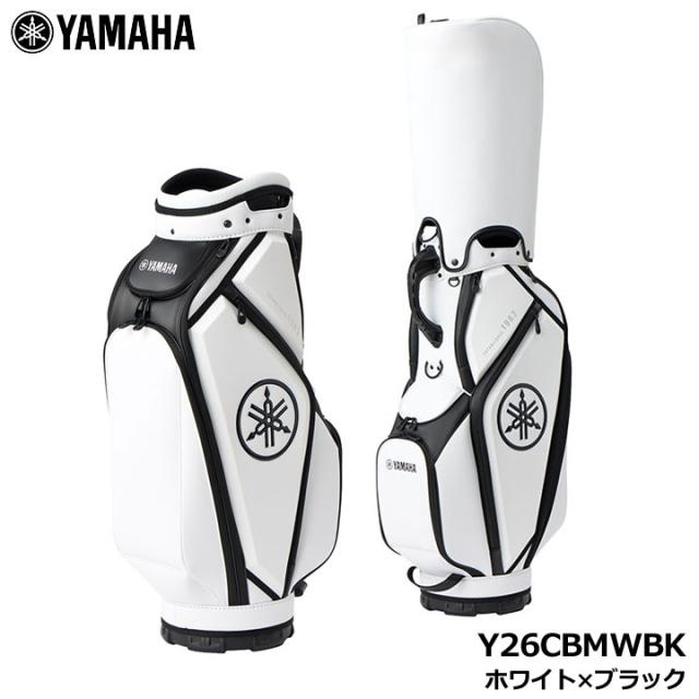 【2026モデル】ヤマハ Y26CBMWBK ミドルサイズキャディバッグ ホワイト×ブラック  9.5型 47インチ対応 3.8kg YAMAHA 20p