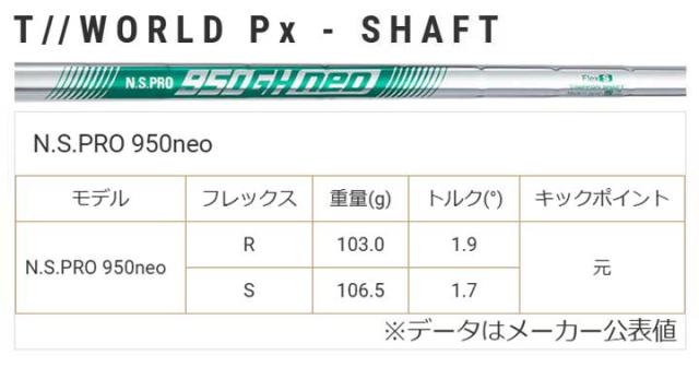 本間ゴルフ T//WORLD Px IRON ツアーワールド アイアン 単品(#5,#A)  シャフト：N.S.PRO 950neo スチール ホンマ HONMA 20p