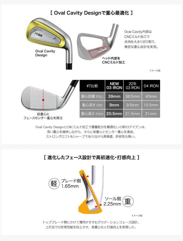 【2025モデル】プロギア 03 アイアン 単品（#6,G）　シャフト：N.S.PRO 850GH neo スチール PRGR 03 20p