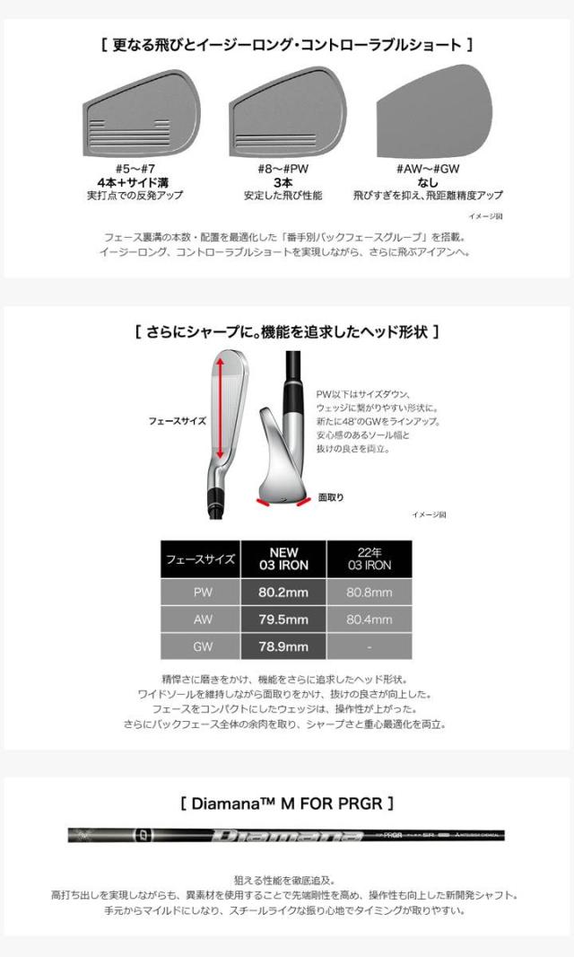 【2025モデル】プロギア 03 アイアン 単品（#6,G）　シャフト：N.S.PRO 850GH neo スチール PRGR 03 20p