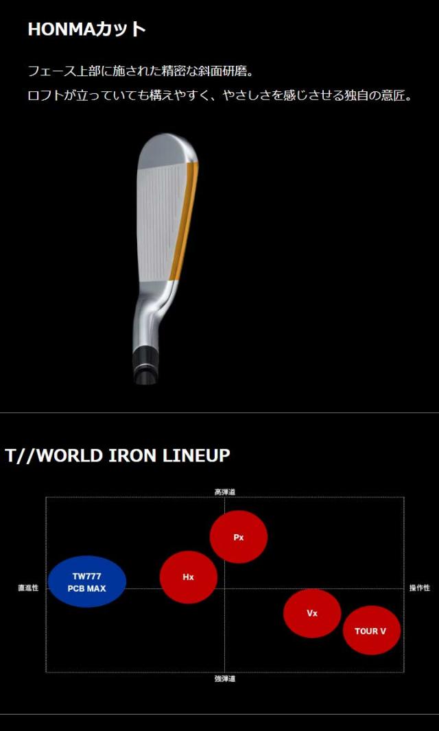 【予約受付中】【2026モデル】本間ゴルフ T//WORLD TW777 PCB MAX アイアン 単品（#5,#11,AW,SW）　シャフト：N.S.PRO 950GH neo スチール HONMA ホンマ ツアーワールド IRON