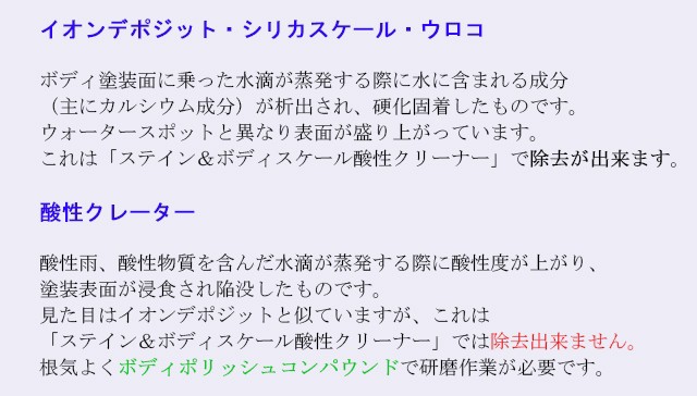 ステイン＆スケールクリーナー 大容量500ml （酸性） ボディのウロコ
