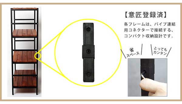 意匠登録済　コンパクト収納設計