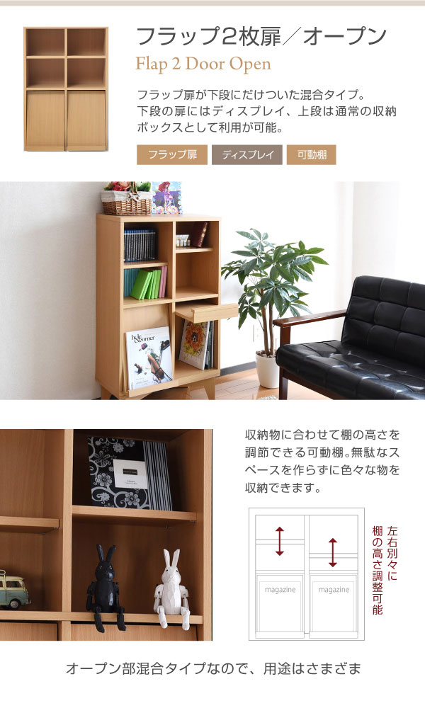 フラップ2枚扉オープン