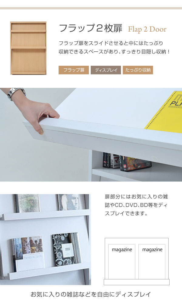 フラップ2枚扉