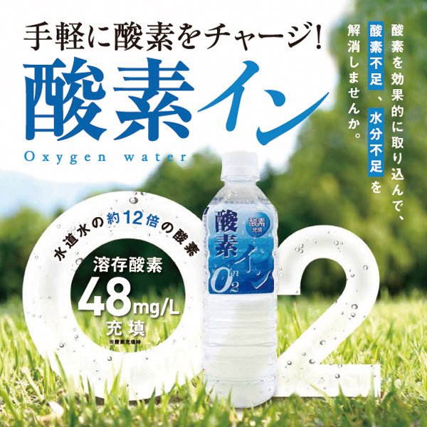 酸素inウォーター 酸素イン水 500ml×24本 酸素不足解消 溶存酸素48ml/L充填 ミネラルウォーター 高賀の森水 奥長良川名水