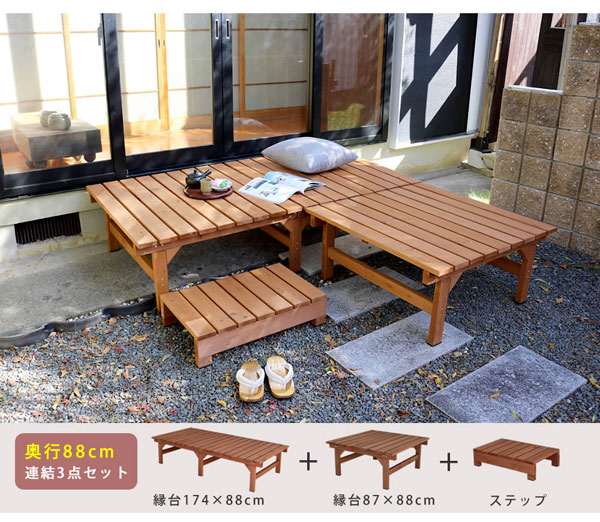 奥行88cm連結3点セット