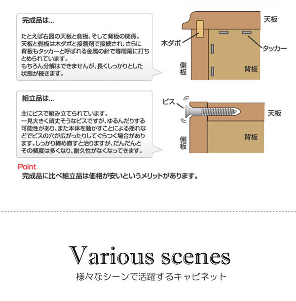 完成品と組立品の比較