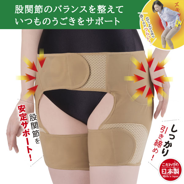 両足用サポーター 股関節バランス調整 接骨院の先生が監修した股関節ベルト ベージュ