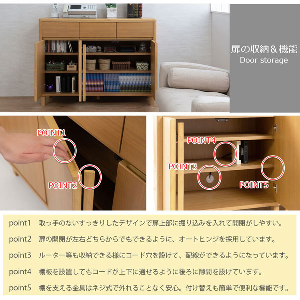 扉の収納/機能
