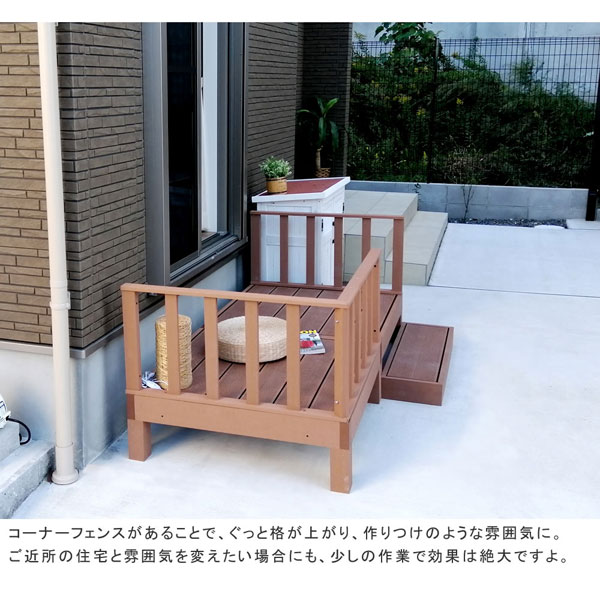 コーナーフェンスで作り付けのような雰囲気に