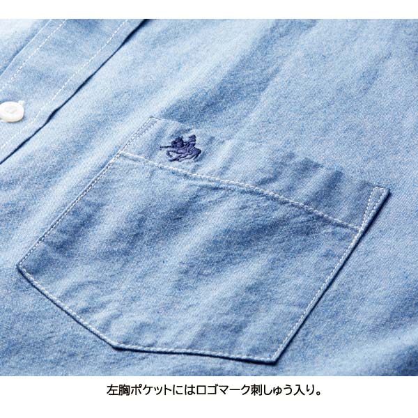 左胸ポケットにはロゴマーク刺しゅう入り