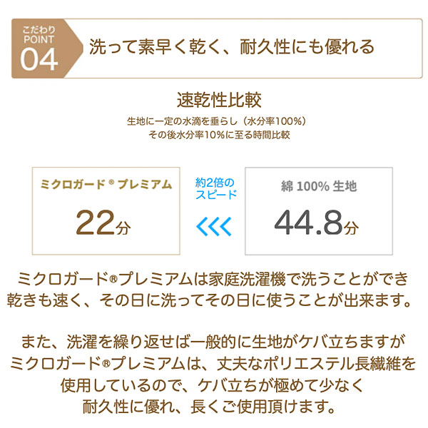 洗って素早く乾く/耐久性にも優れる