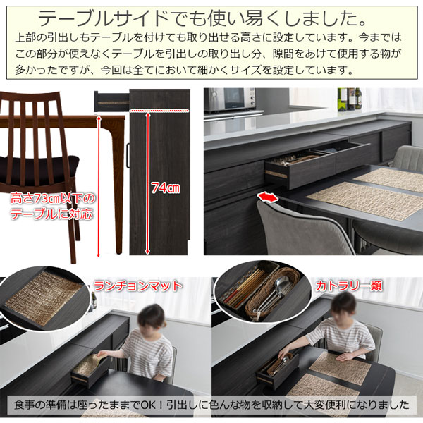 テーブルサイドでも使いやすく