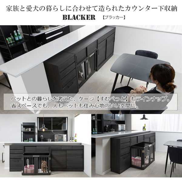 愛犬と家族の暮らしに合わせて造られたカウンター下収納