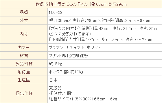 幅106cm×奥行29cm