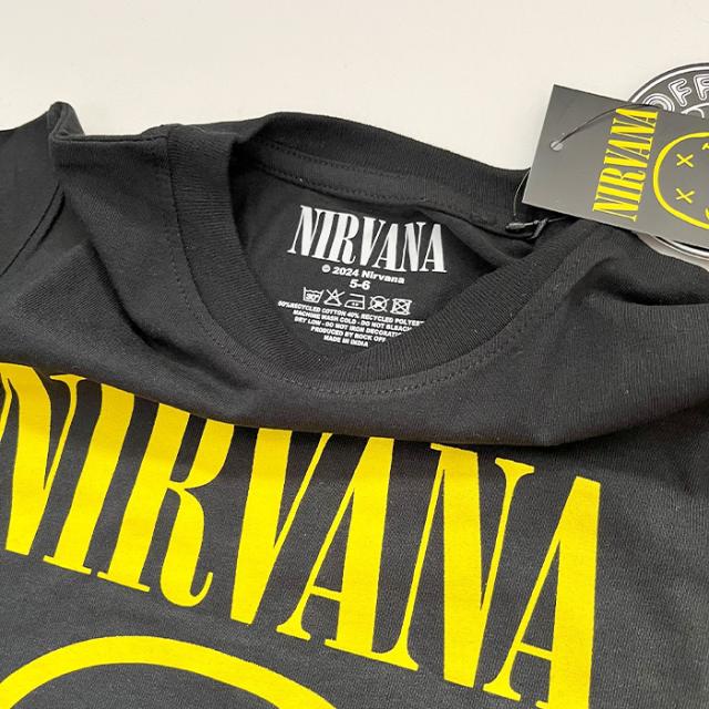 【公式】NIRVANA リチウム スマイリー Tシャツ Mサイズ ニルヴァーナ NIRVANA LITHIUM ニルヴァーナ スマイル サンダー Tシャツ 黒