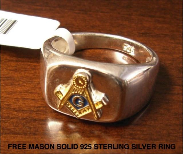 訳ありセール格安 フリーメイソン Free Mason スターリングシルバー 925 シルバー リング メンズ カレッジリング 送料無料 最新コレックション Www Bayounyc Com