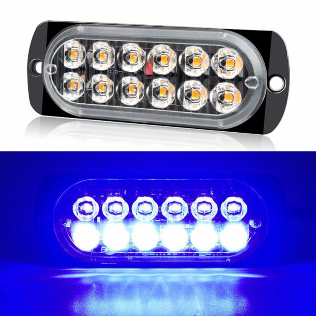 LEDストロボライト4個セット 12連LED 薄型 発光18種類(設定可