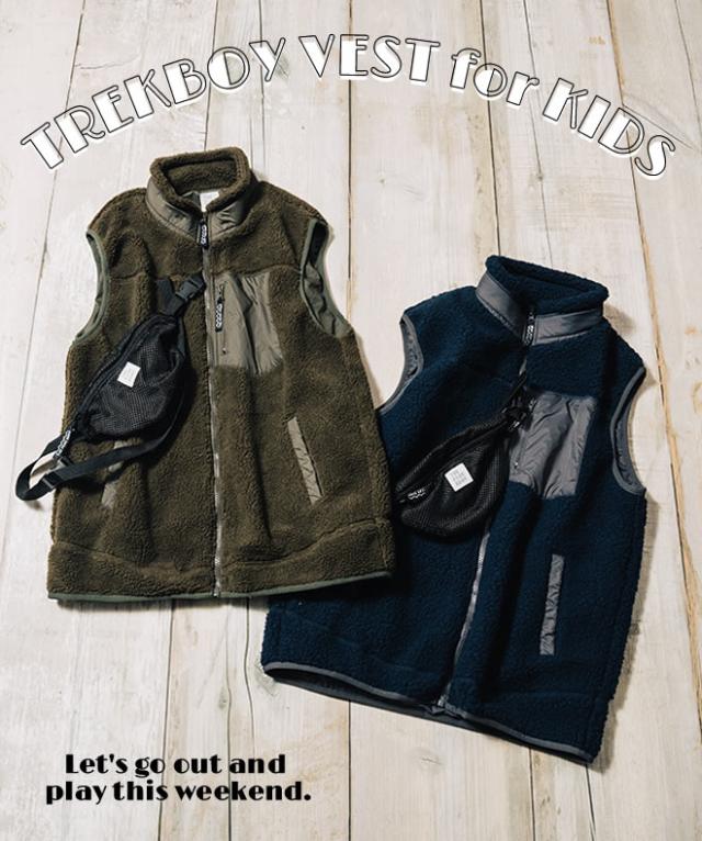 THE PARK SHOP ザパークショップ TREK BOY VEST ボア ベスト アウター メンズ レディース ウェストポーチ付き 防寒 保温 カジュアル アウトドア キャンプ 秋 冬