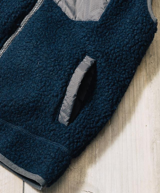 THE PARK SHOP ザパークショップ TREK BOY VEST ボア ベスト アウター メンズ レディース ウェストポーチ付き 防寒 保温 カジュアル アウトドア キャンプ 秋 冬