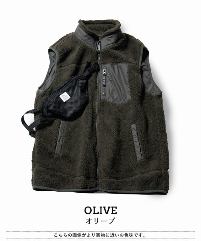 THE PARK SHOP ザパークショップ TREK BOY VEST ボア ベスト アウター メンズ レディース ウェストポーチ付き 防寒 保温 カジュアル アウトドア キャンプ 秋 冬