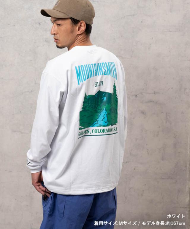 MOUNTAIN SMITH マウンテンスミス GRAPHIC L/S TEE UネックTシャツ 長袖 綿 コットン ロングTシャツ カットソー