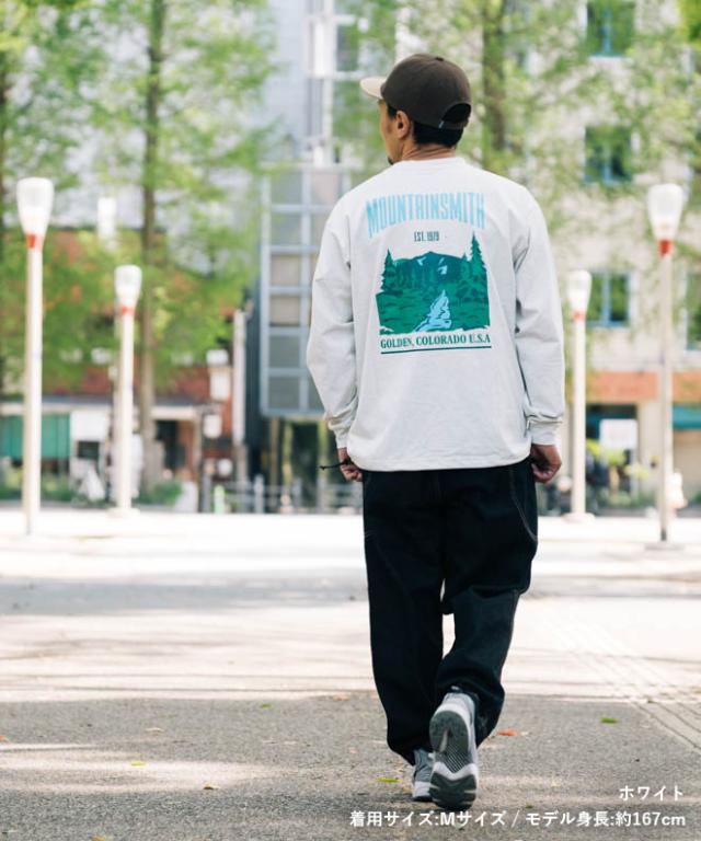 MOUNTAIN SMITH マウンテンスミス GRAPHIC L/S TEE UネックTシャツ 長袖 綿 コットン ロングTシャツ カットソー