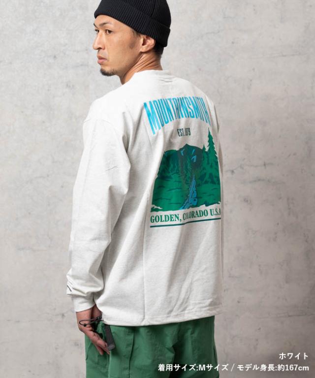 MOUNTAIN SMITH マウンテンスミス GRAPHIC L/S TEE UネックTシャツ 長袖 綿 コットン ロングTシャツ カットソー