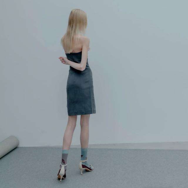 2nd PALETTE セカンドパレット ウッドカットソックス 柄アップ 片足デザイン アシンメトリー moc003