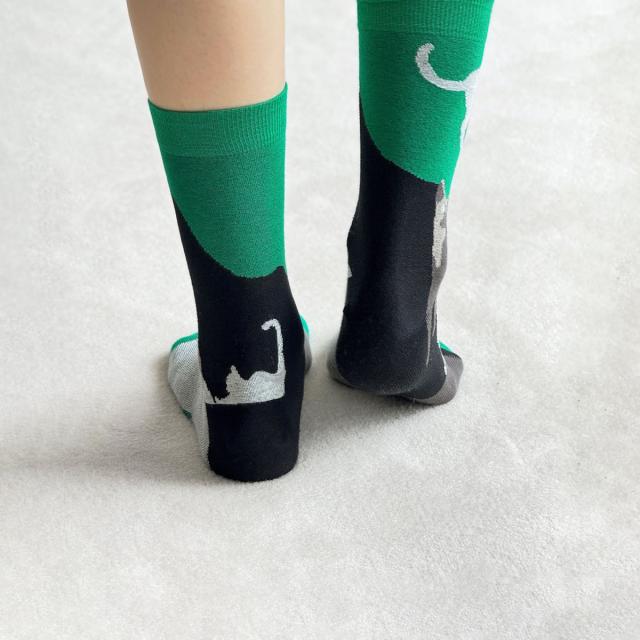 2nd PALETTE セカンドパレット my cat 左右非対称デザイン 猫シルエット オーガニックコットン MOC008