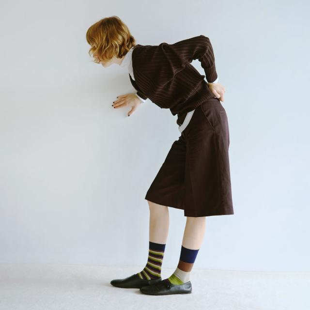 2nd PALETTE セカンドパレット mono dot ダスクボーターソックス 柄アップ 片足デザイン アシンメトリー moc011